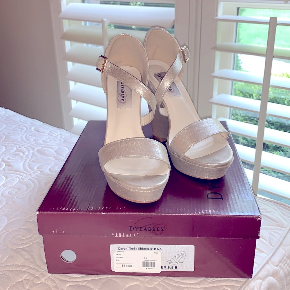 Dyeables Pageant Shoes, Nude / Gold, 6.5
